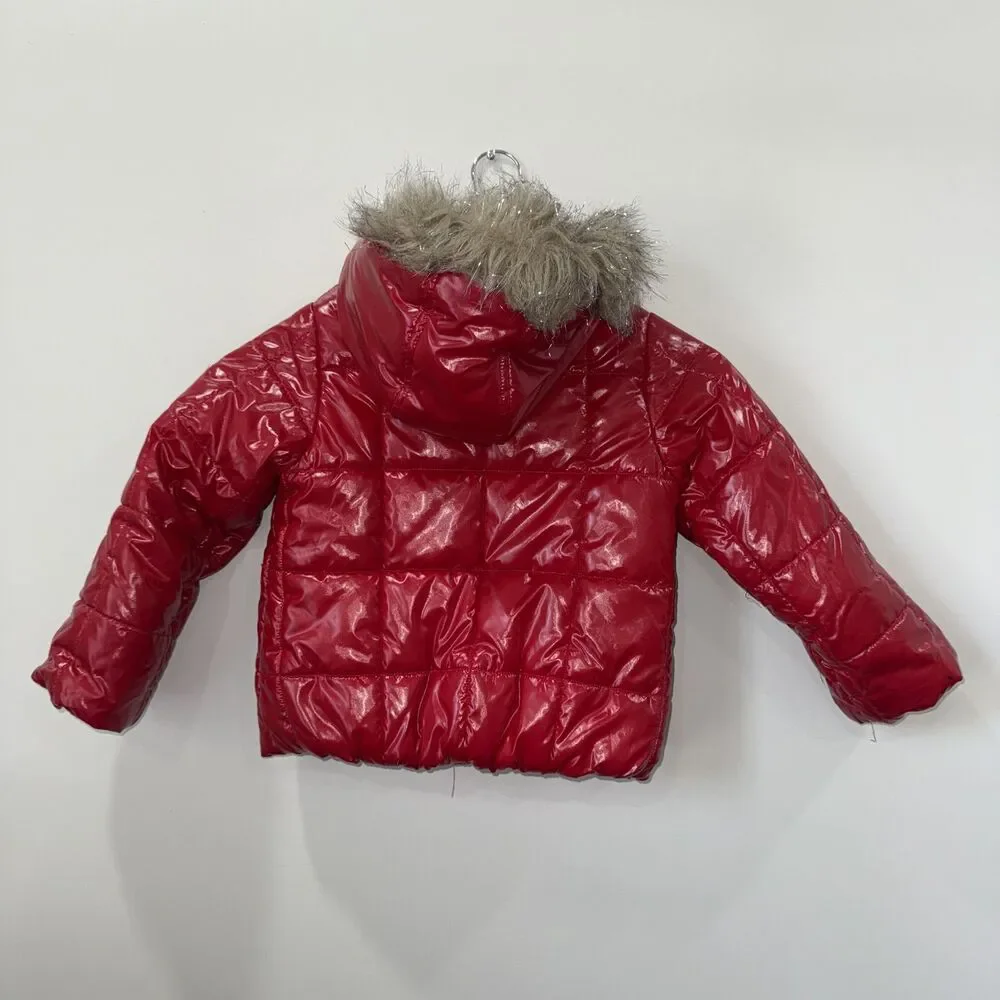 Tommy Hilfiger Jacket With Fur Hood Toddler Girls Size 4 !